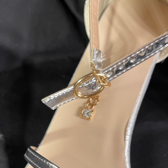 New - Elegant Silver Ankle Strap Heels - Picture 2 of 4